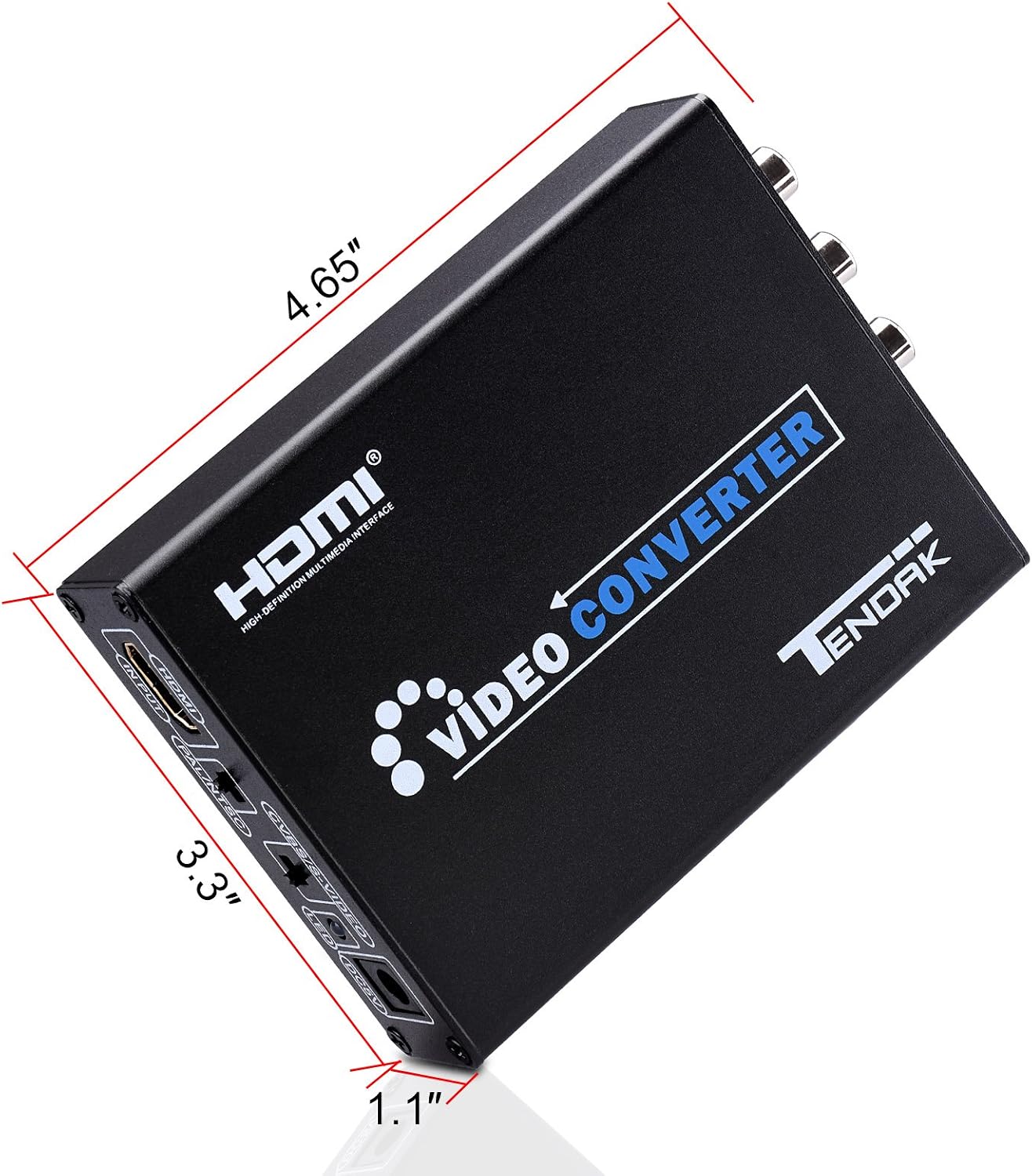 Tendak HDMI to Composite 3RCA AV S-Video R/L Audio Video Converter Adapter Upscaler Support 720P/1080P with RCA/S-video Cable for PC Laptop Xbox PS3 TV STB VHS VCR Camera Blue-Ray DVD - Image 4