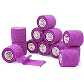 OK TAPE Self Adherent Cohesive Bandages Wrap - 12Packs, 2" x 5 Yards, Non-Woven Self Adhesive Bandage Wrap for Thumb, Finger, Wrist, Ankle, Vet Wrap Bandages Tape (Light Purple)