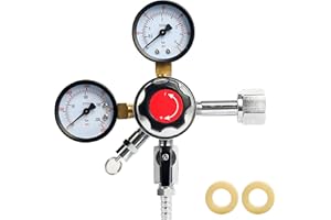 YaeBrew Dual Gauge Co2 Draft Beer Dispensing Regulator, Chrome Plated Brass CGA-320
