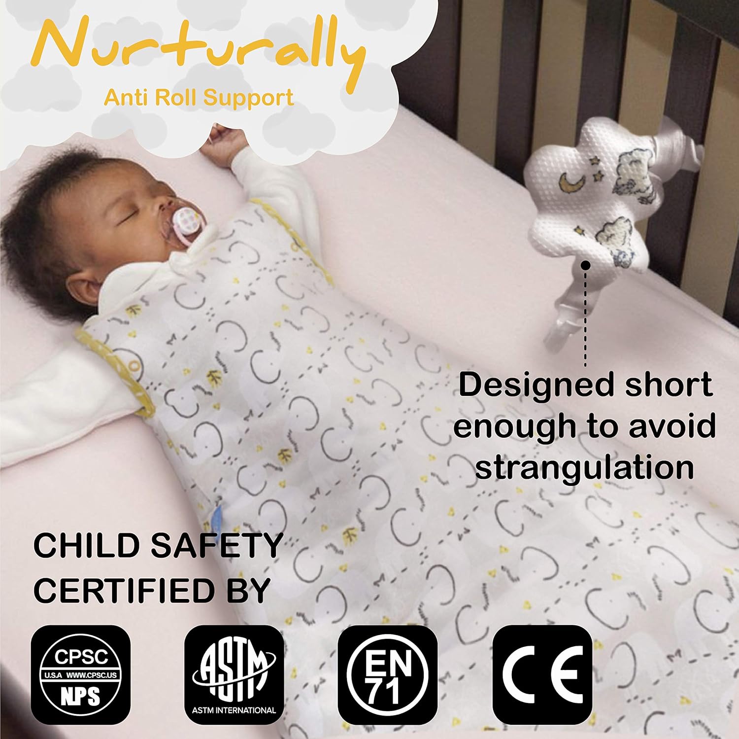 Nurturally Baby Anti Roll Support - Safe Breathable Fabric for Babies Age 3 to 6 Months Old, Designed in USA: Kitchen & Dining