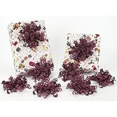 HUIHUANG Christmas Bows for Gift Wrapping Burgundy Curly Gift Bow 5 inch x 8 Counts Wine Red Self-Adhesive Xma Bows for Presents, Paper Bag, Party Favors, Wrapping Accessories