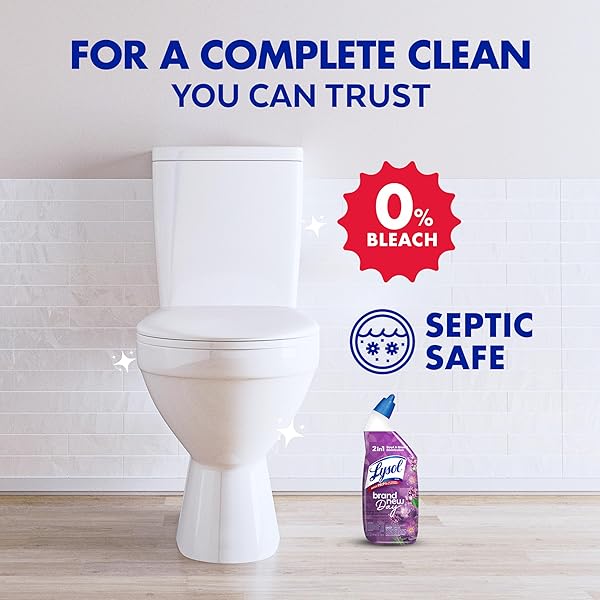 LYSOL TOILET BOWL CLEANER GEL, FOR CLEANING AND DISINFECTING, SEPTIC SAFE TOILET BOWL CLEANER, LAVENDER & COTTON BLOSSOM SCENT, 24 OZ, (PACK OF 2)
