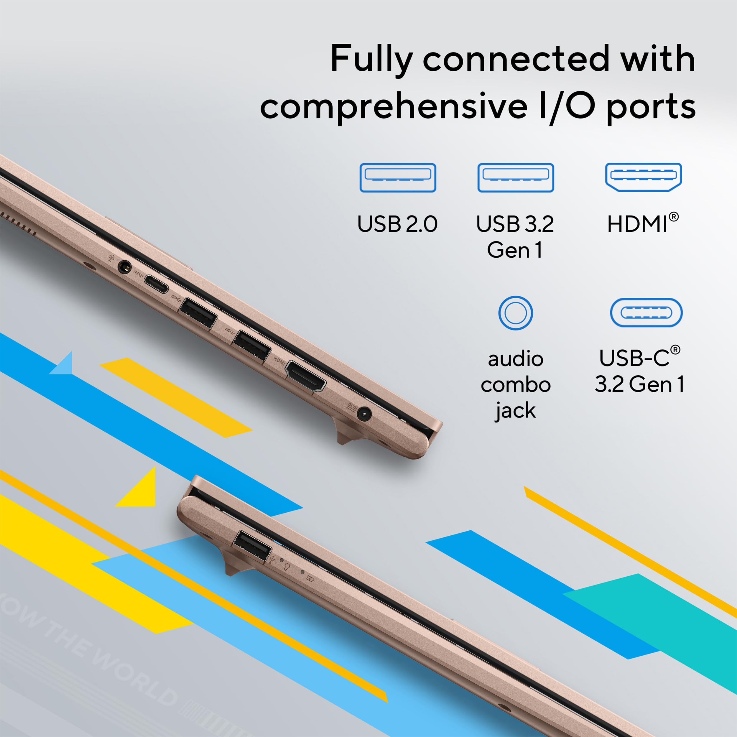 ASUS Vivobook 15 Laptop, 15.6” FHD Touch Display, Intel Core i5-1334U, Intel Iris Xe Graphics, 16GB Memory, 512GB SSD, Champagne, F1504VA-AB56-PK