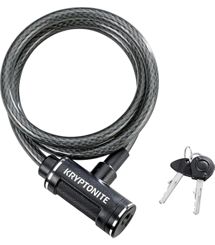 Kryptonite Kryptoflex 818 Looped Cable & Key Padlock – 6ft X 8mm, High Security, 2 Keys