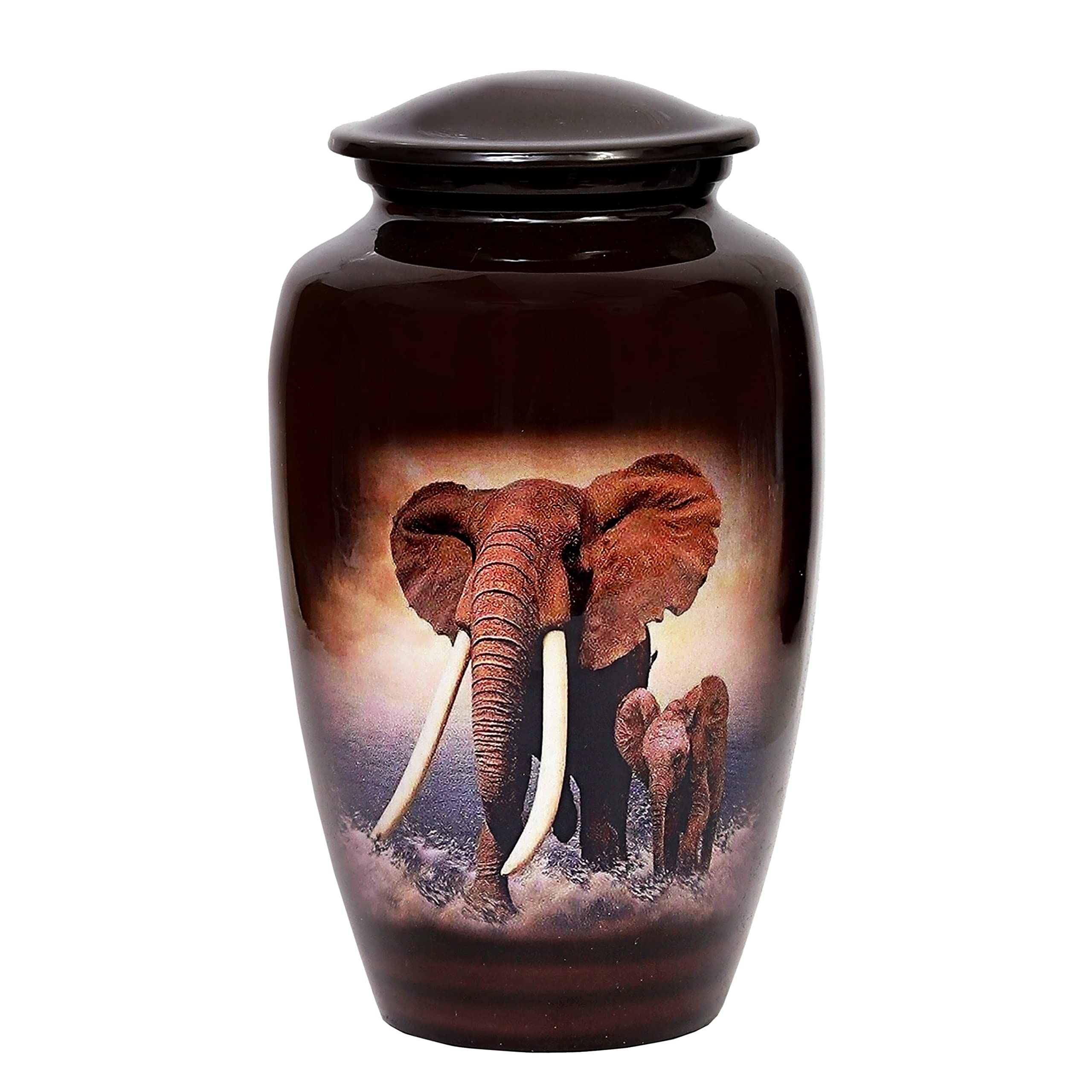 HLC URN Adult Funeral Elephant Urn - 200 lbs Capacity (10.5 x 6 “, Handcrafted Urn-with Ashes) — image 1