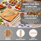 Navoys 50pc Bamboo Paddle Skewers 15cm Biodegradable Wooden Sticks for BBQ view 3