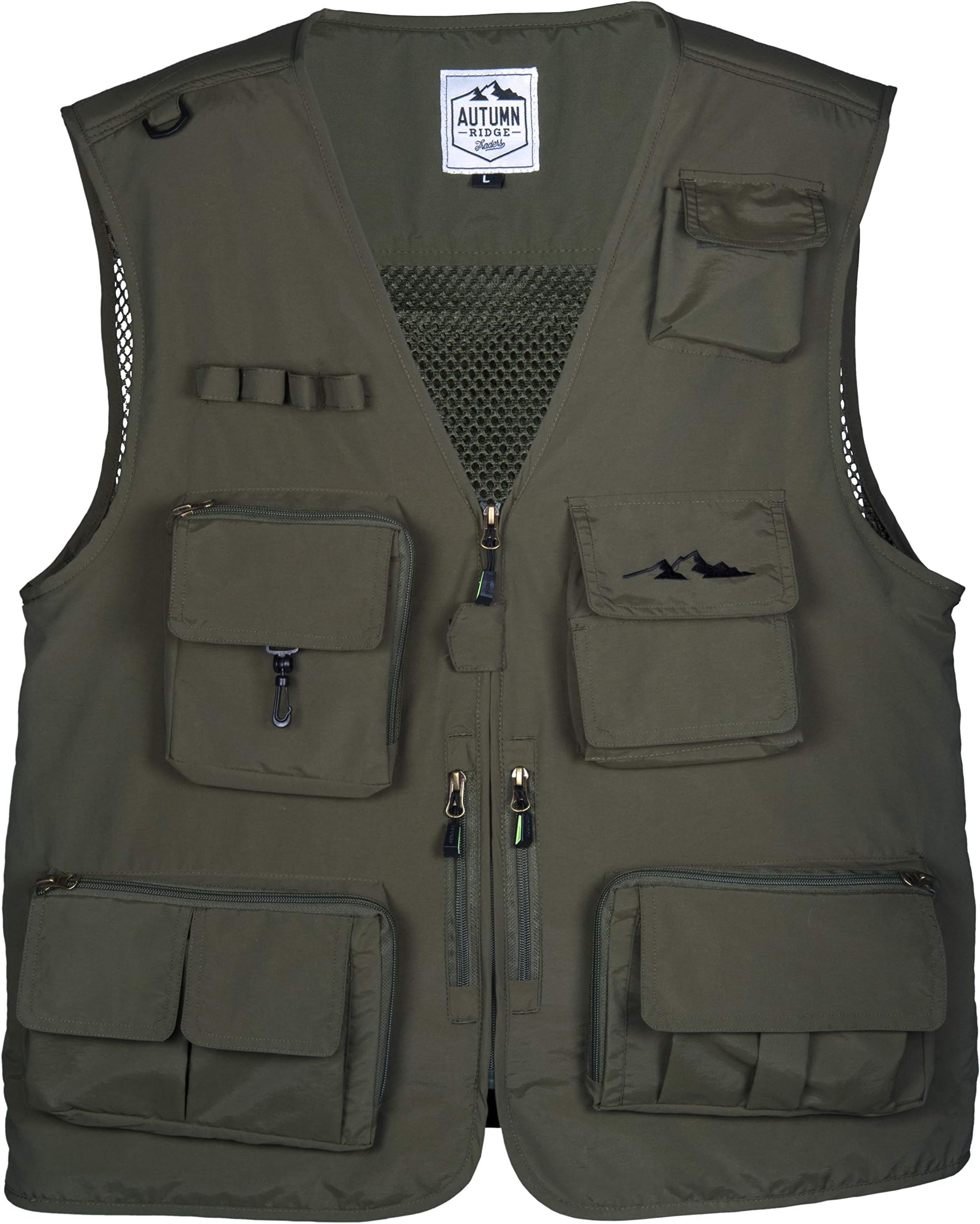 Autumn Ridge Traders Fly Fishing Photography Climbing Vest with 16 Pockets Made with Lightweight Mesh Fabric for Travelers, Sports, Hiking, Bird Watching, River Guide Adventures and Hunting.
