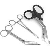 SURGICAL ONLINE Black EMT/Paramedic Tools With Medical Bandage Scissors And Shears Including Lister Scissors, And A Hemostat Clamp Ideal Gift For Paramedics, EMT, Firefighter, Police and Nurse