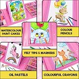 Artworx 208pc Kids Art Set Case Easel Pens Pencils Pastels Paints Drawing Gift view 9