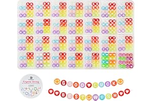 Dowsabel 1400 PCS Letter Beads, 28 Styles Friendship Bracelet Kit, Transparent Colored Round Alphabet Beads for Bracelets with Crystal String Jewelry Making Kit for Teen Girls