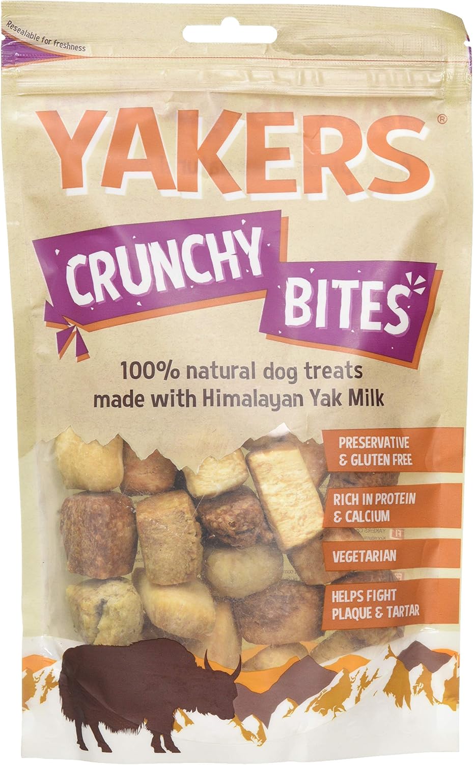 Yakers Natural Dog Treats Crunchy Bites Dry Yak Milk, 70 g, Clear, 70 g (Pack of 1)
