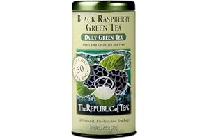 The Republic of Tea - Black Raspberry Green Tea, 50 Tea Bags, Tin | Flavored Berry Tea | Caffeinated