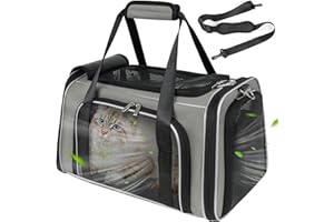 WOYYHO Expandable Pet Cat Carrier Airline Approved, Pet Privacy Carrier Large Lightproof Cat Dog Carrier Soft Sided Foldable Cat Travel Carrier for Small Medium Cat Dog 20 lbs, Collapsible Pet Carrier