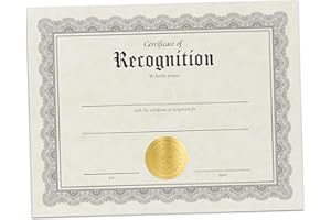 Hill Valley Greetings Certificate of Recognition - 30 Award Certificates with Gold Foil Embossed Seals