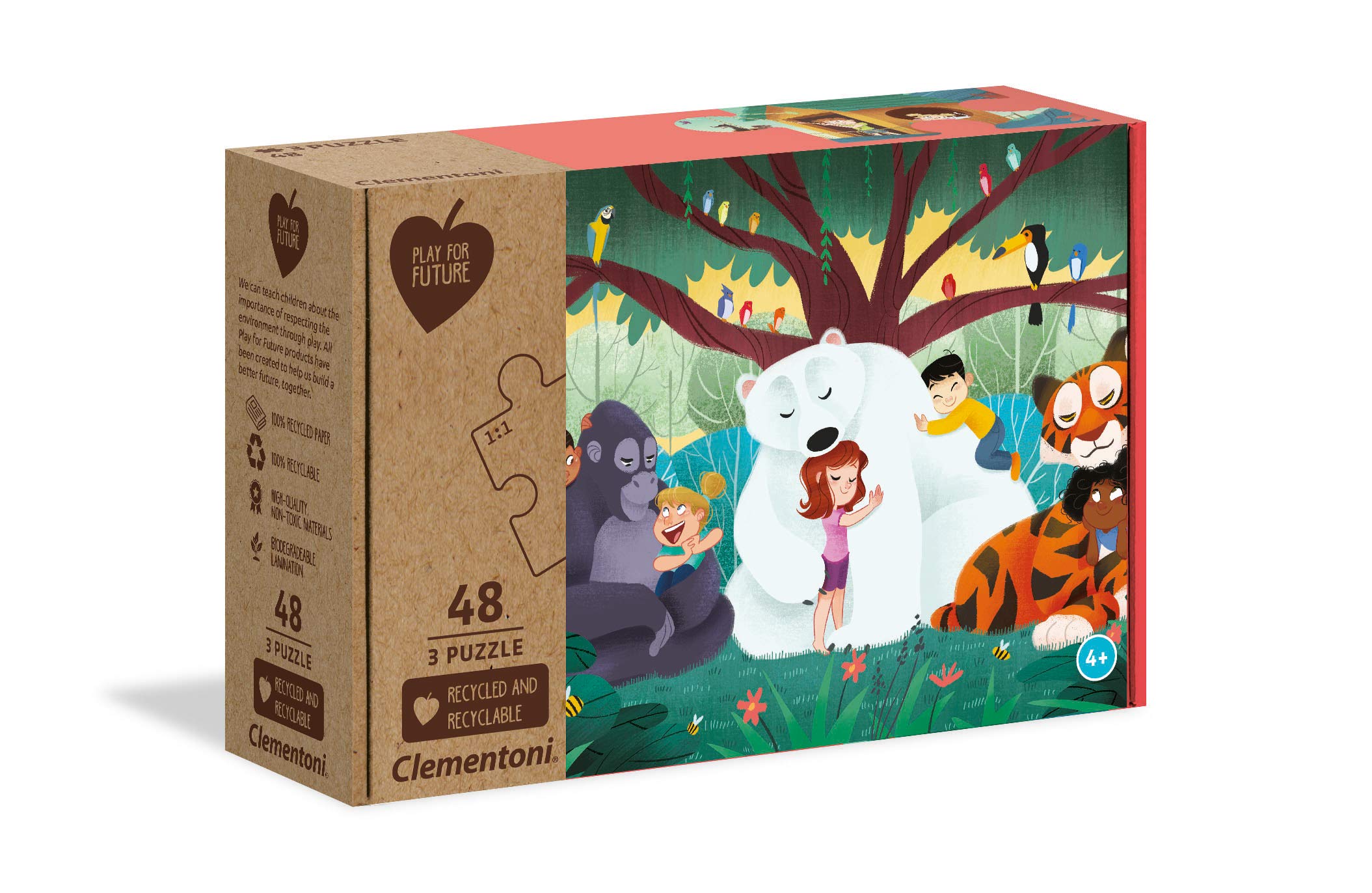 Clementoni - 25253 - Fantasyland - 3x48 pieces - Made in Italy - 100% recycled materials, jigsaw puzzle for kids