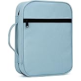 GERMUN Bible Cover with Durable Handle, Carrying Book Case Church Bag Bible, Protective with Zippered Pocket, Bible Study Accessories Supplies, Book Protector for Book Lovers, BlueBlack
