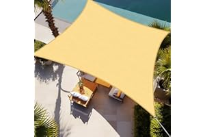Shade&Beyond Rectangular Breathable UV Block 12'x16' Sun Shade Sail Sand Outdoor Covering Cloth for Deck, Backyard (Customized Available)