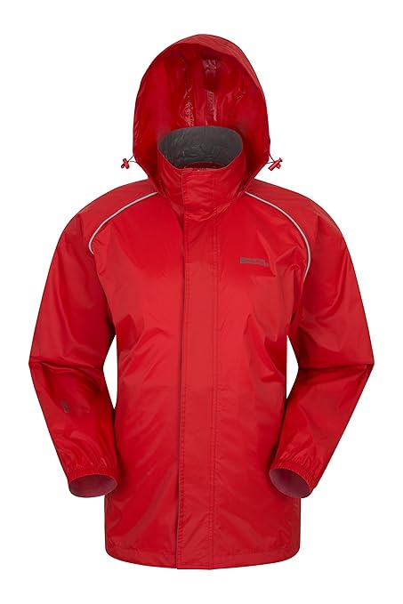 Mountain Warehouse Pakka Wasserdichte Herren Jacke zusammenfaltbare Regenjacke Windjacke Kapuze Tragebeutel Camping Outdoor, 
