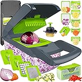 Pro-Series 16-in-1 Vegetable Chopper, Dewpeton Mandoline Slicer, Veggie Chopper, Food Chopper with Container, Vegetable Cutte