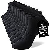 Niorasen Ankle Socks for Men, 6 Pairs Bamboo Rayon Breathable Sports Low Cut Thin, Multicolor Size 6-8 9-11 12-14
