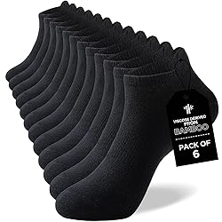 Niorasen Ankle Socks for Men Women, 6 Pairs Bamboo