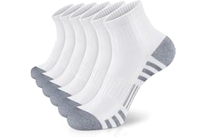 Airacker Athletic Quarter Socks with Cushion Running Ankle Socks for Men Women 6 Pairs