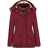 Wenven Women's Winter Warm Sherpa Lined Jacket Heavy Parka Coat with Hood