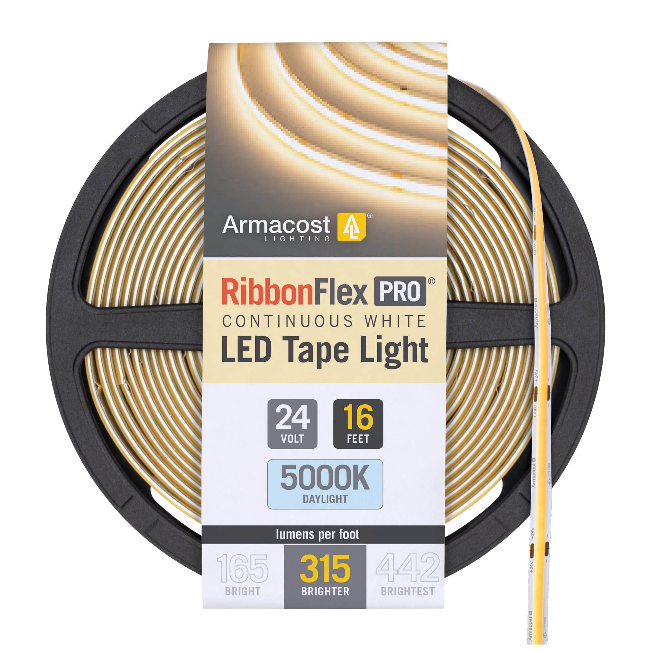 Armacost Lighting RibbonFlex Pro COB, 24V, 5000K, 315 Lumens/Ft, IP20, 5M 172430