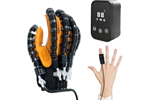 BLIUJQ Stroke Hand Rehabilitation Robot Gloves, Strokes Therapy Equipment for Adults, Fingers Strength Training Device for Hemiplegia, Robotic Glove Rehab Stroke Patients (Right M)