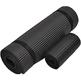 Fitvids 1/2-Inch Extra Thick High Density Anti-Tear Exercise Yoga Mat with Knee Pad and Carrying Strap, Multiple Colors