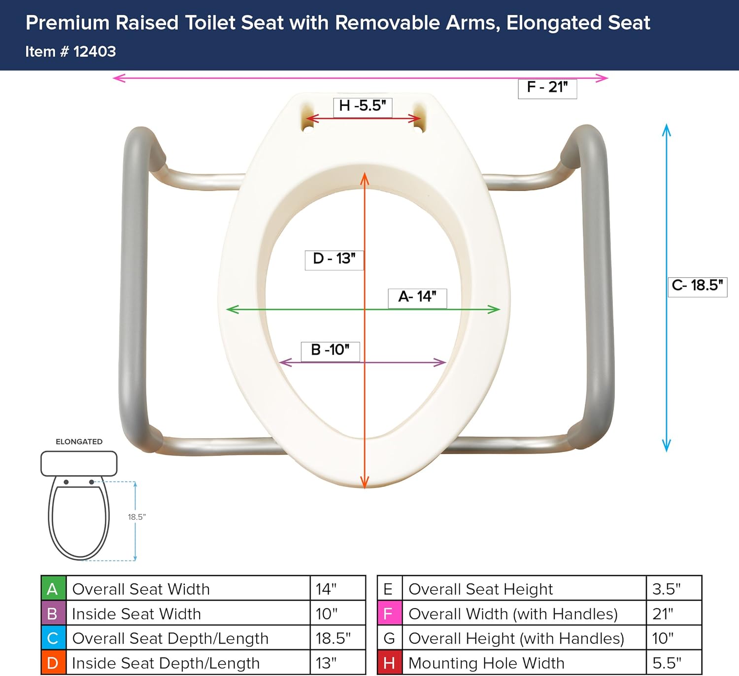 Drive Medical Premium Seat Riser with Removable Arms, Elongated Seat: Health & Personal Care