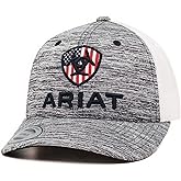 Ariat Youth US Flag Patch Snapback 6 Panel Ball Cap Black Heather