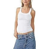 Free People Womens Ribbed Seamless Tank White Large