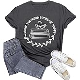 Wlen Teacher Shirts for Women Read Books T-Shirt Reading Tee Tops