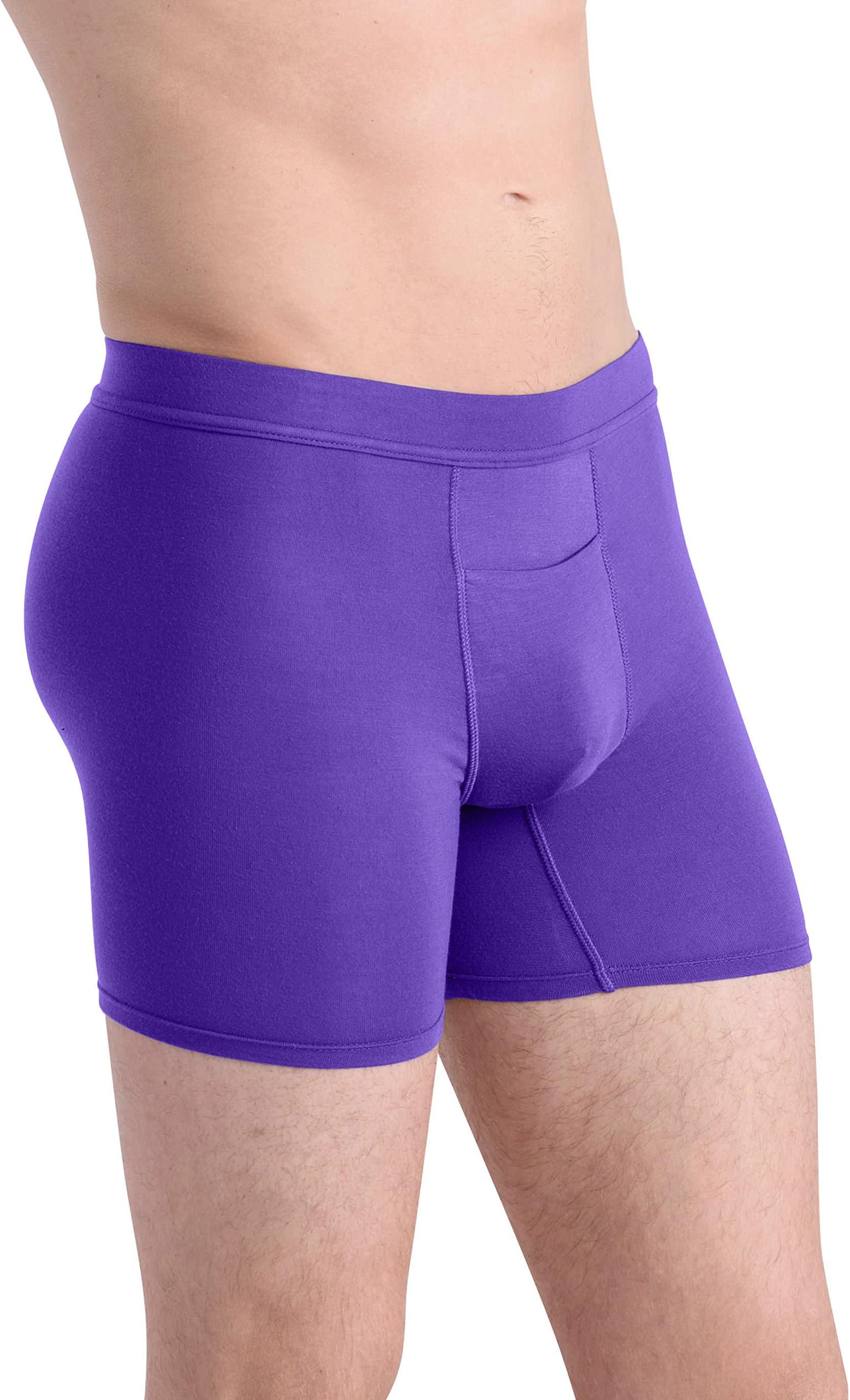 COMFORTABLE CLUB Men's Bliss Modal Microfiber Boxer Briefs Underwear with Fly