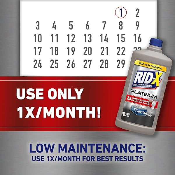 RID-X PLATINUM SEPTIC SYSTEM TREATMENT, 3 MONTH SUPPLY OF LIQUID, 24 FL OZ