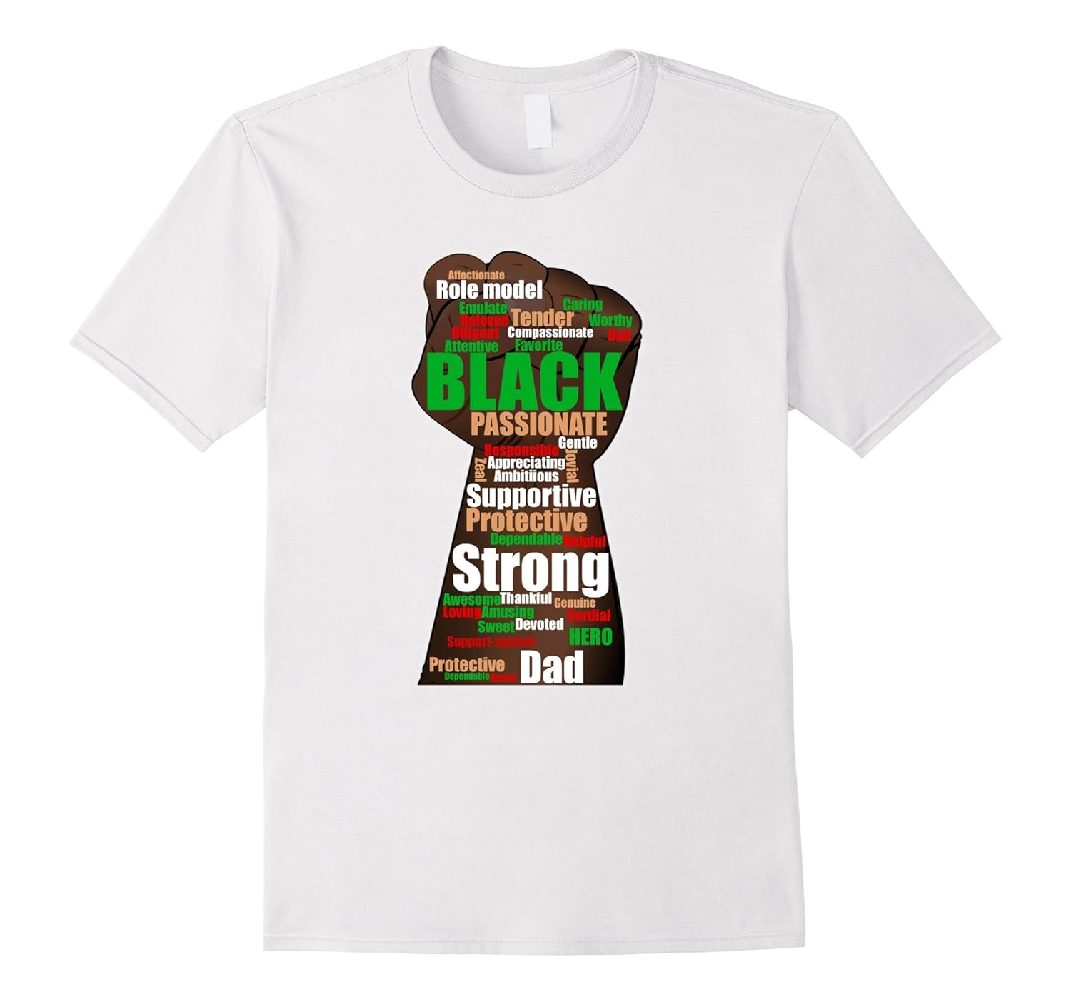 Black Dad wordcloud art Father's Day TShirt African American-anz