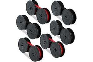 Tenare 6 Pair Universal Typewriter Ribbon Twin Spool Ribbon Twin Spool Replacement Pack for Most Typewriter (Red,Black)