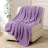 FY FIBER HOUSE Fleece Throw Blanket for Couch 300GSM Super Soft Plush Fuzzy Blankets Lap Blanket for Office Sofa, 50x60 Inches, Lavender