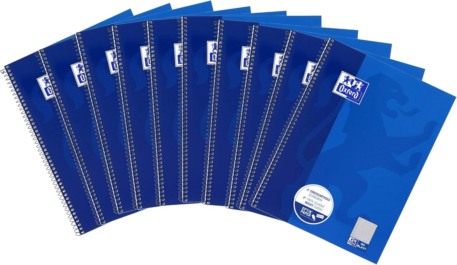 Oxford College Notepad School A4 Squared with Double Margin, 80 Sheets Ruling - Squared with Margin Left Pack of 10 Dark Blue