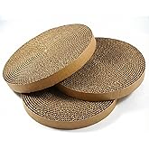Cat Scratching Pad Cardboard Round Cat Scratcher Refill Replacement Scratch Pads for Cats&ndash; 3 Count