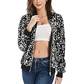 Anna-Kaci Womens Sequin Jacket Sparkle Long Sleeve Front Zip Casual Blazer Bomber Jacket With Pockets