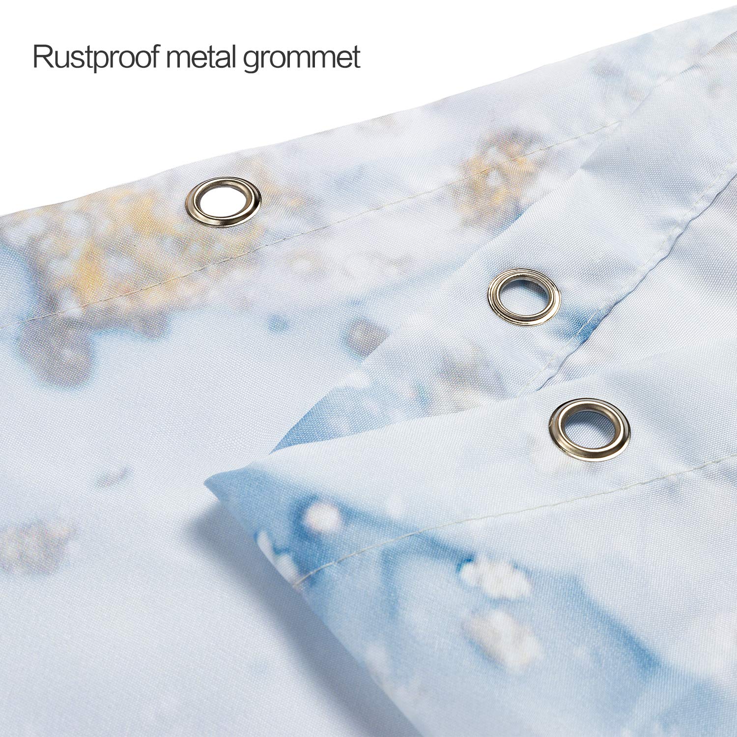 joyfeelife Fabric Shower Curtain Set Waterproof Bath Curtain for Bathroom Showers Bathtubs Home Decor with 12 Hooks, 71x71 Inch