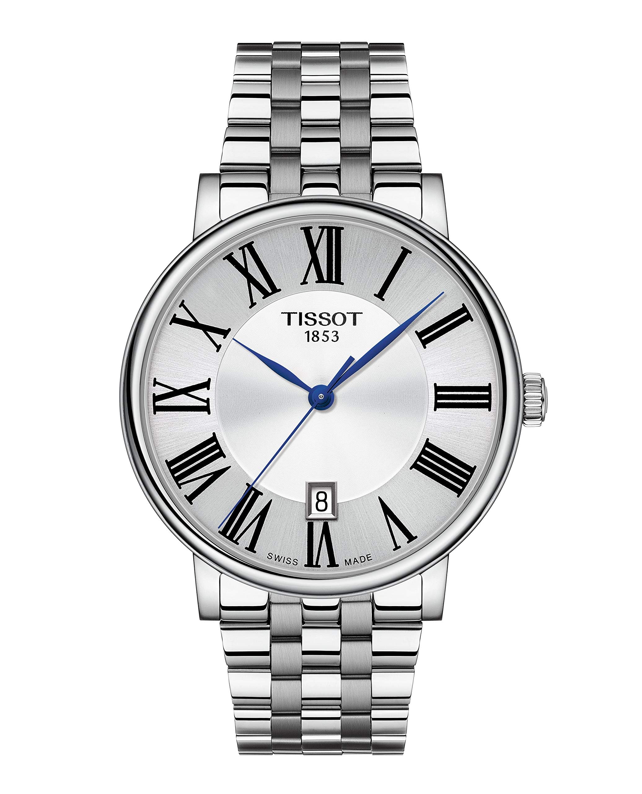 Tissot Reloj de vestir Carson de acero inoxidable unisex para adultos gris T1224101103300