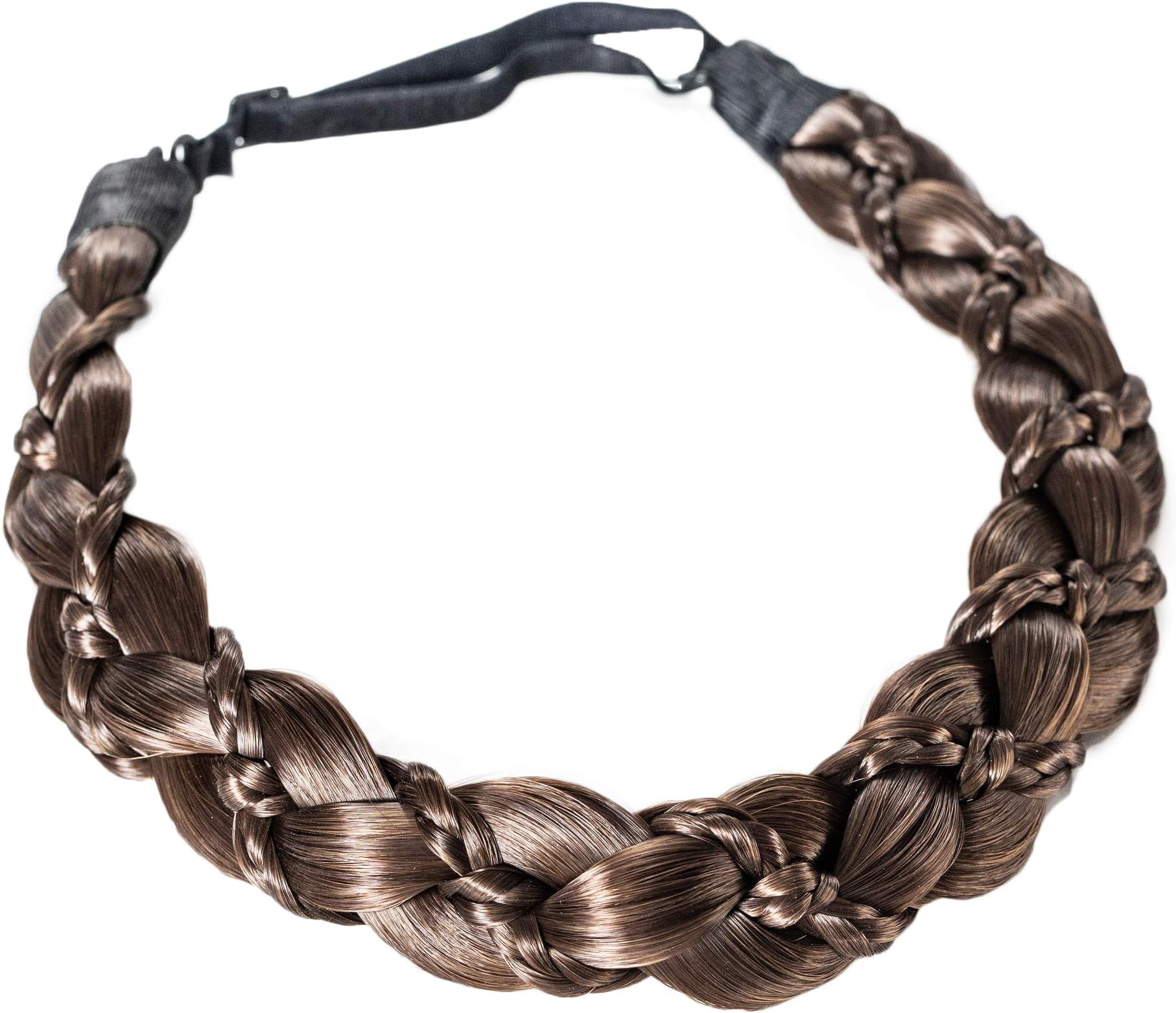 Madison Braids Women's Headband Hair Braid Natural Looking Synthetic Hair Piece Extension - Butterfly - Brunette