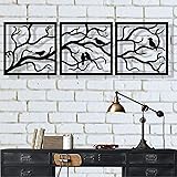 Amazon Com 3 Panels Family Tree Metal Wall Decor Tree Of Life Metal Wall Art Home Bedroom Living Room Decor 3d Wall Art 3 Panels Family Tree Metal Wall Decor Modern Decoration Black