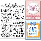 GLOBLELAND New Born Text Clear Stamps Blessings Words Decoration Silicone Clear Stamp Seals for DIY Scrapbooking Journals Decorative Cards Making Photo Album DIY Craft