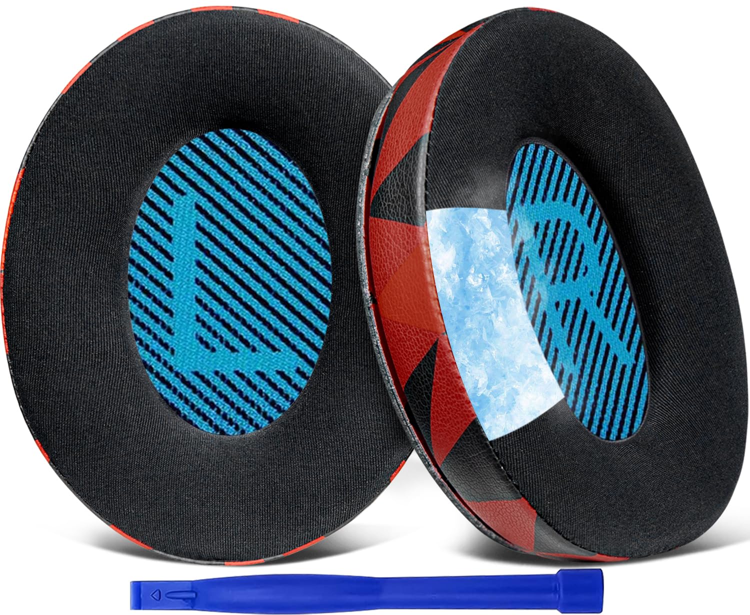 SoloWIT Cooling-Gel Earpads Cushions for Bose Headphones, Replacement Ear Pads for Bose QuietComfort 15 QC15 QC25 QC2 QC35/Ae2 Ae2i Ae2w/SoundTrue & SoundLink Around-Ear & Around-Ear II (Red Storm)