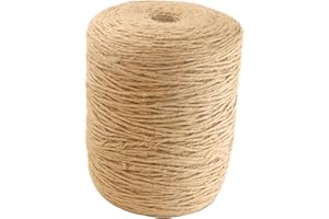 IMROPE 3mm x 1500 Feet Natural Jute Rope, Twine for Gardening Tomato Climbing Plant Tie Floristry Crafts Gift Wrapping Packin