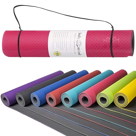 Goods & Gadgets Body & Mind Yogamatte - umweltfreundliche, Hypo-allergene Yoga TPE-Matte - extrem Rutschfest, weich und schad
